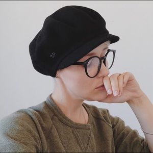 Sonia Rykiel black wool beret hat